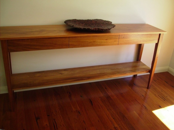 Blackwood side table & redgum bowl